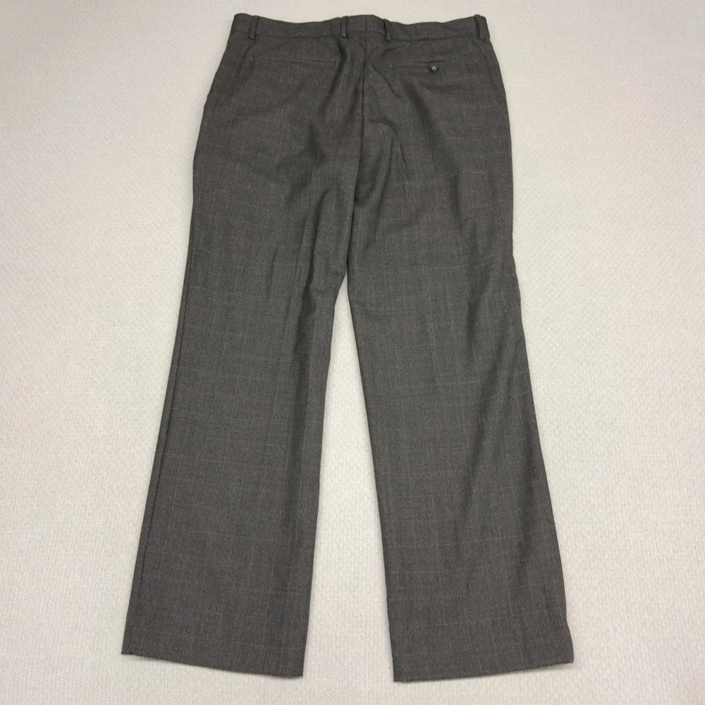 Banana Republic Pants Mens 38x32 Gray Check Wool Modern Fit Trousers Formal